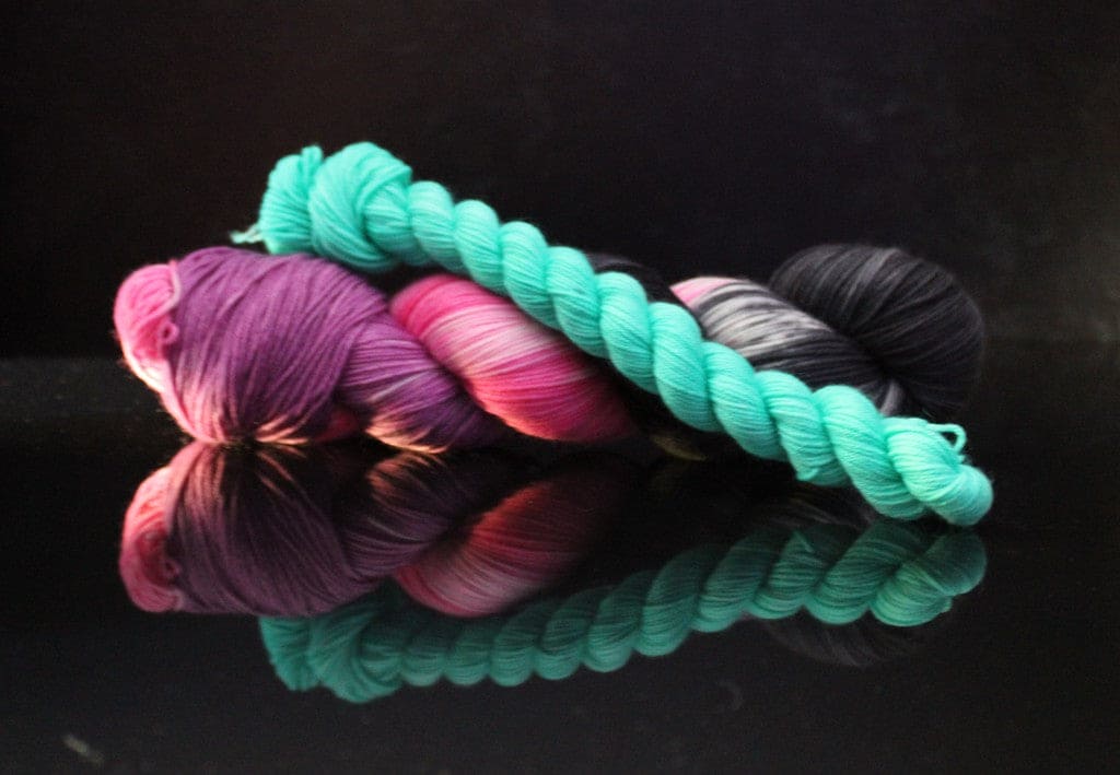 Mama Gwen Bulky Yarn, Pink Purple Black SW Merino